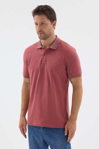 İmza Pembe Polo Yaka Pike Kısa Kol Slim Fit %100 Pamuk Tişört 1011260171 Gülkurusu
