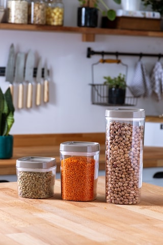 Finehome Nude Erzak Saklama Kabı Seti 3'lü 0.6-1-1.8 L Kahverengi