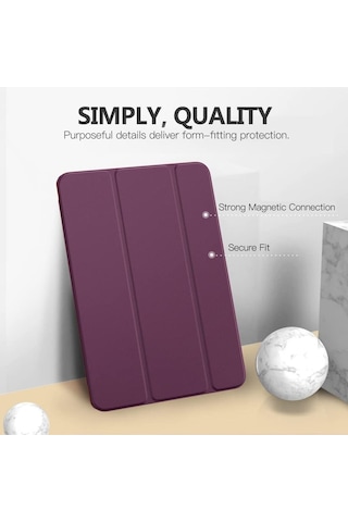 Apple Uyumlu iPad, 8. Ve 9. Nesil 2020 /2021 10.2" Tablet Flip Smart Standlı Akıllı Kılıf Smart Cover