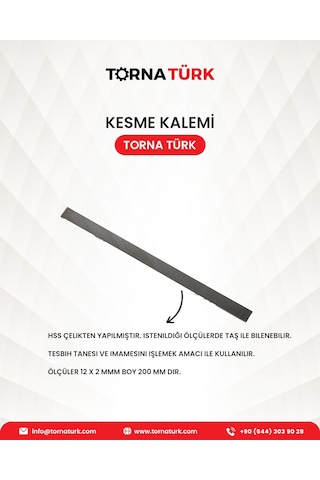 Tesbih Kesme Kalemi 12 X 2 Mm Hss İşleme Ekipmanı Metalik