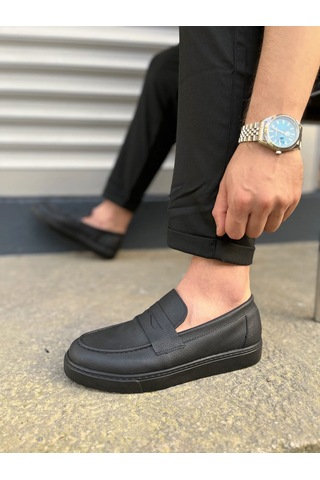 Dmr Elegance Jy180 Estilo X Bağcıksız Cilt Erkek Günlük Spor Klasik Ayakkabı Cst - Siyah
