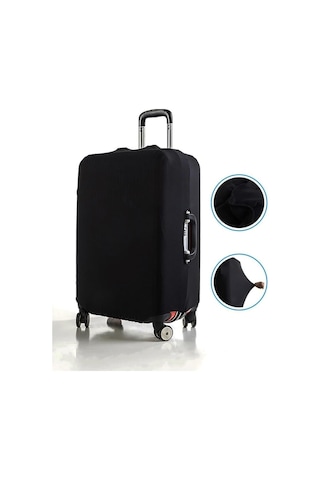 Orta Boy Valiz Kılıfı, Bavul Kılıfı, Siyah Valiz & Bavul Koruyucu Siyah