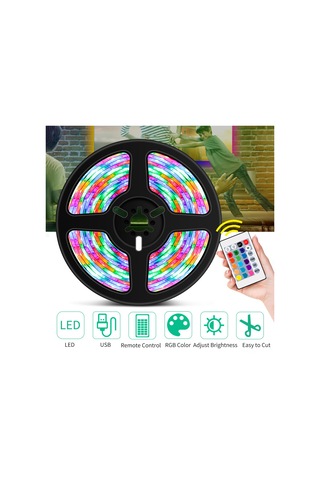 Dianziye 0.5m Usb Rgb Led Işık Şeridi, 24 Tuşlu Kumanda, 16 Renkli Ve 4 Dinamik Mod, Su Geçirmez, Ev Ve Dış Mekan Dekorasyonu