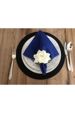 Saks Mavi Kumaş Peçete 6 Adet 40x40 Cm Çok Renkli