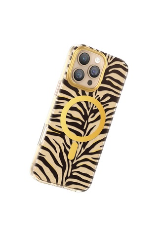Apple iPhone Uyumlu 16 Pro Max Kılıf M-safe Şarj Özellikli Zore Paris Veyro Tpu Kapak Gold