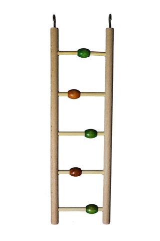 Boncuklu Ahşap Kuş Merdiveni 7x25 Cm