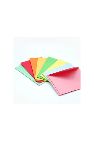 100 Adet Renkli Mini Zarf 7x9 CM