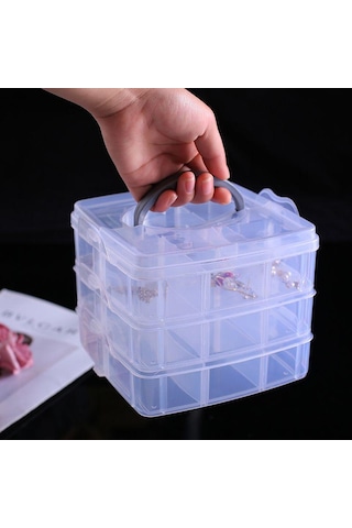 1 Adet Şeffaf Mücevher Saklama Kutusu Büyük Kapasiteli Bitirme Kutusu Kolye Yüzük Küpe Saklama Kutusu Mücevher Kutusu Süs Kutusu A