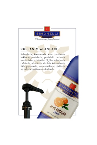 Simonelli Kahve ve Kokteyl Şurubu Turunç Aromalı 700 ML + Pompa