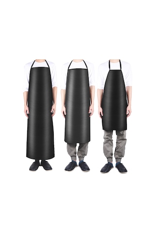 Dianziye Pvc Endüstriyel Fildişi 80x55cm : Suya Ve Yağa Dayanıklı, Uzun Kollu, Boyun Bağcıklı Mutfak/fabrika Apronu