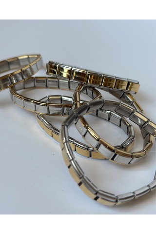 Gold Frame İtalyan Bileklik Çok Renkli