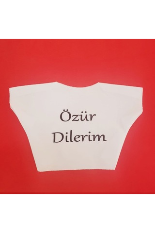 Premium Özür Dilerim Yazılı Peluş Oyuncak Ayı Tişörtü Mini Tişört Eğlenceli Parça Çok Renkli