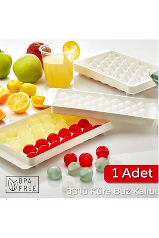 33'lü Küre Buz Kalıbı Bpa Free - 1 Adet Buzluk Çok Renkli