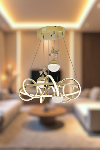 Ey Shop 3 Lü Toplu Çember 3 Renk Beyaz&sarı&günışığı Led Avize Gold