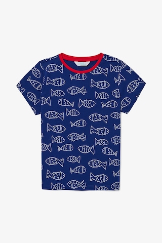 Penti Erkek Çocuk Fish Pamuklu Pijama Takımı Açık Mavi