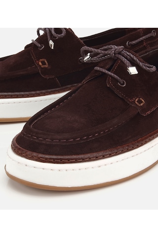 Hotiç Erkek Süet Deri Kahverengi Bağcık Detaylı Günlük Loafer 02ayh319380a480 02ayh319380a480