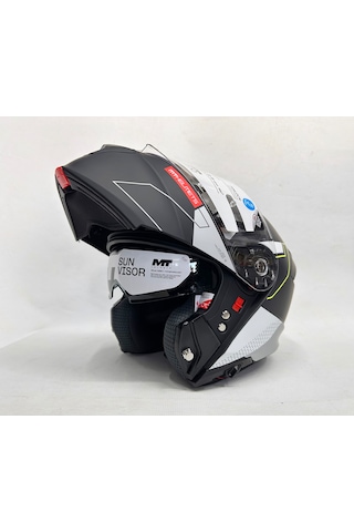 Mt Genesis Talo Mat Renk Çene Açılır Kask Iç Güneş Vizörlü Çok Renkli