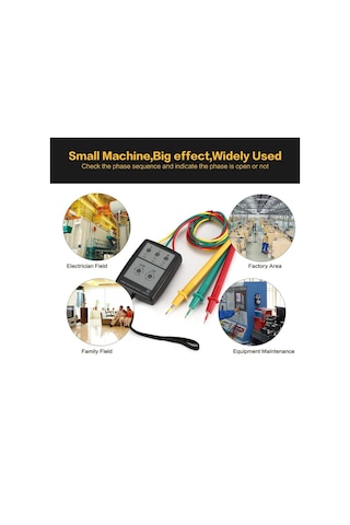 3 Fazlı Alternatif Akım Faz Ölçer Taşınabilir Faz Sırası Test