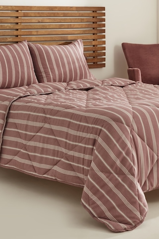 Karacahome Sarah Anderson Barlet Çift Kişilik Comfort Uyku Seti Çizgili Bordo