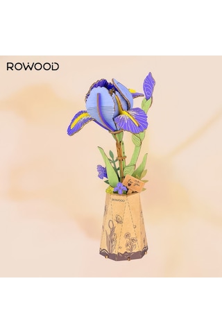 Rowood Tw131 Yıldız Çiçeği Pink Dahlia Dıy Minyatür Maket Model Set Ahşap 3d Wooden Puzzle Model Kit Ahşap Maket Dekoratif Hobi Seti