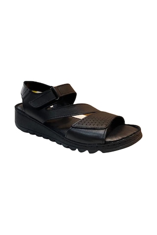 Neon Akm-088 Kadın Siyah Hakiki Deri Sandalet - 36 Siyah