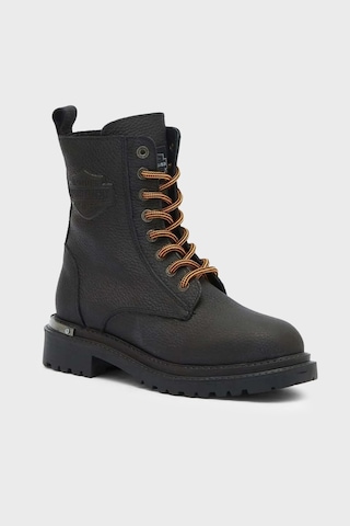 Harley Davidson Steven Logolu Fermuarlı Hakiki Deri Bot Erkek Bot 026m100065 Ctn Black Baskılı Deri