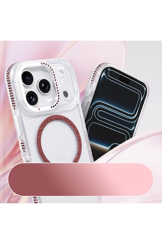Apple iPhone Uyumlu 17 Pro Kılıf M-safe Şarj Özellikli Zore Tera Silikon Kapak - Mürdüm