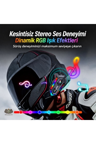 Y20 5.3 Motosiklet Kask Kulaklık Intercom Işıklı Motorsiklet Interkom