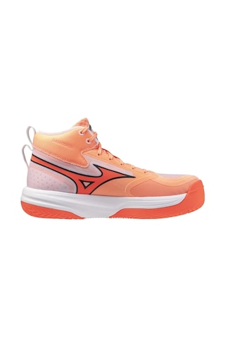 Mizuno Neo Jump Mıd Erkek Voleybol Ayakkabısı Beyaz / Turuncu Çok Renkli