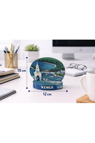 Antalya Kemer Temalı Deniz Kulesi Figürlü Polyester Biblo, Masa Üstü, Ofis Ve Ev Dekorasyonu İçin Dekoratif Ve Şık Bir Aksesuardır.