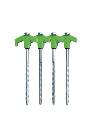 Leezsing 20cm Turuncu Çelik Konik Çadır Çivisi 4 Adet + Çekmeceli Çanta - Gölge Tente Uygun, Işıklandırmalı, Dayanıklı Turuncu