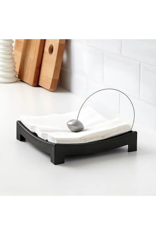 Sumuhome Knyck Metal Toplu Peçetelik Siyah 22x22 Cm Siyah