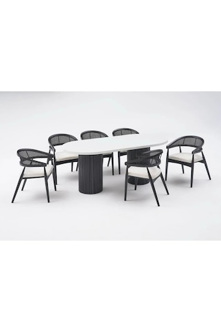 Bohem Masa Sandalye Takımı Gazel Sandalye Mutfak Salon Ofis Takımı Yemek Odası Takımı Siyah