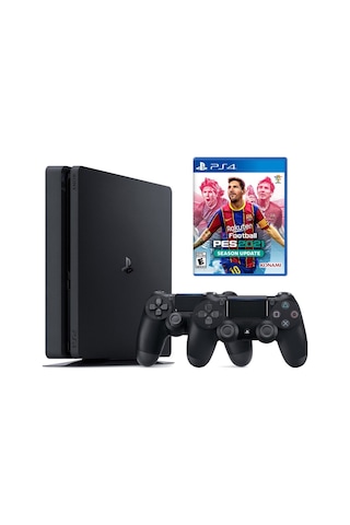 Sony Playstation 4 Slim 1 TB Oyun Konsolu + 2 Kol + Pes 2021 Season Update (İthalatçı Garantili)