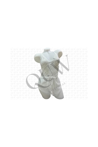 Beyaz Dantelli Ve Transparan Fantezi Gecelik - Quw-1010-01