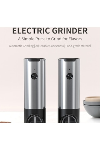 Didadodo Model B2 Basmalı Düğme Kuru Pil Karabiber Öğütücü, Elektrikli