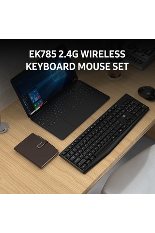 Moveevo Fude Ek785 Kablosuz Klavye-fare Seti 2.4g 15m Menzil 106 Tuş 3 Seviye Dpı Windows/mac Uyumlu Siyah Pil Yok Diğer