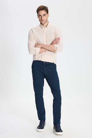 George Henry Pamuklu Slim Fit Dar Kesim Yan Cepli Esnek Chino Pantolon Lacivert