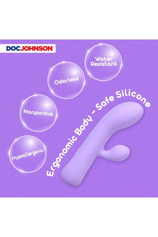 Ritüel - Aura - 10 Güçlü Titreşim Desenine Sahip Şarj Edilebilir Silikon Tavşan Vibratörü - Doc Johnson Tarafından