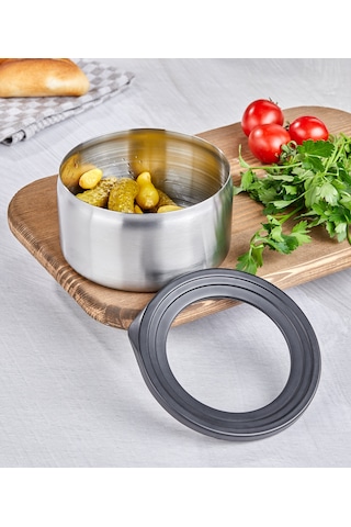 Steel&More Çelik 12cm Saklama Kabı Gri