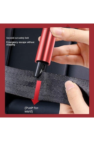 Kırmızı Bir Saniye Kırık Cam Artefakt Araba Emniyet Çekici Çok Fonksiyonlu Kaçış Kırık Cam Artefakt Kaçış Çekici Acil Durum Çekici