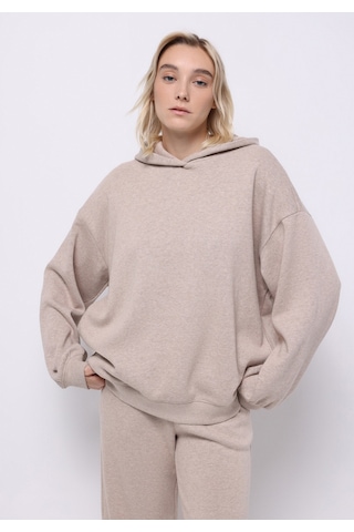 Colin's Colins Oversize Fit Kapüşonlu Düz Kadın Bej Sweatshirt Cl1076447 Q1.v2 Bme Bej