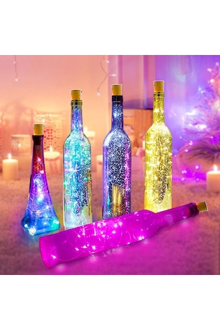 Çok Renkli Mantarlı Şarap Şişesi Işıkları Led Dize Işık Bakır Tel Peri Çelenk Işıkları Noel Tatili Parti Düğün Dekorasyon 2m 20leds Çok Renkli