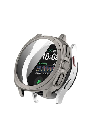 Galaxy Uyumlu Watch 7 40mm İçin Kasa Dönüştürücü Kılıf Yeni Nesil Görünüm Veren Pc + Temperli Ekran Koruyuculu Dokunmatiği Etkilemeyen Sert Kabuklu Kasa Koruyucu Titanyum