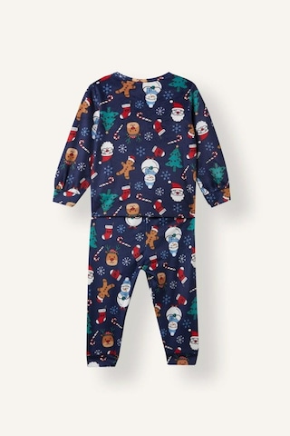 Defacto Bisiklet Yaka Baskılı Kadife 2li Pijama Takımı Erkek Bebek I2474a526cwnv256 Lacivert-nv256