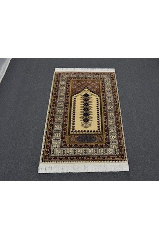 Zehra Abla Halı Yeni El Dokuma Seccade Namazlık Kufi Yazılı Kayseri Bünyan Yün Halı 5749 Renkli