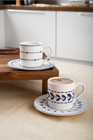 Heda Porselen Yaren 2 Kişilik Porselen Kahve Fincan Takımı 100 ML