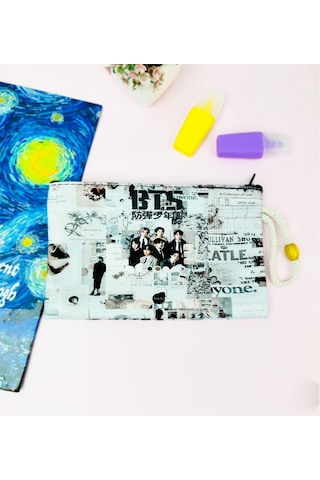 Bts Tasarımlı Bez Kalemlik Cüzdan