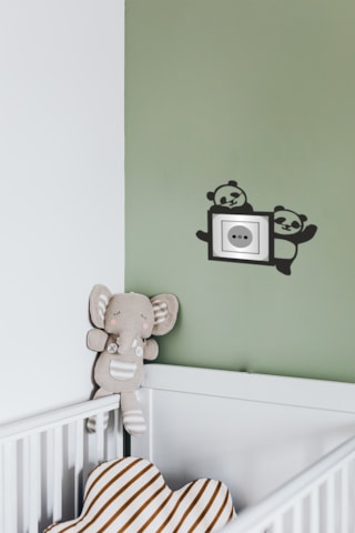 Priz Çerçevesi Çocuk Odası Panda Mdf Duvar Dekorasyon Ürünü