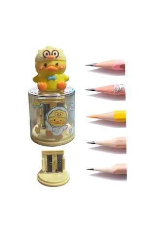 Mini Figürlü Sevimli 2 Li Kalem Traş 2 Adet Hazneli Kalemtıraş Çift Bıçaklı Kalem Açacağı Figürlü No2 Jumbo Ve Standart